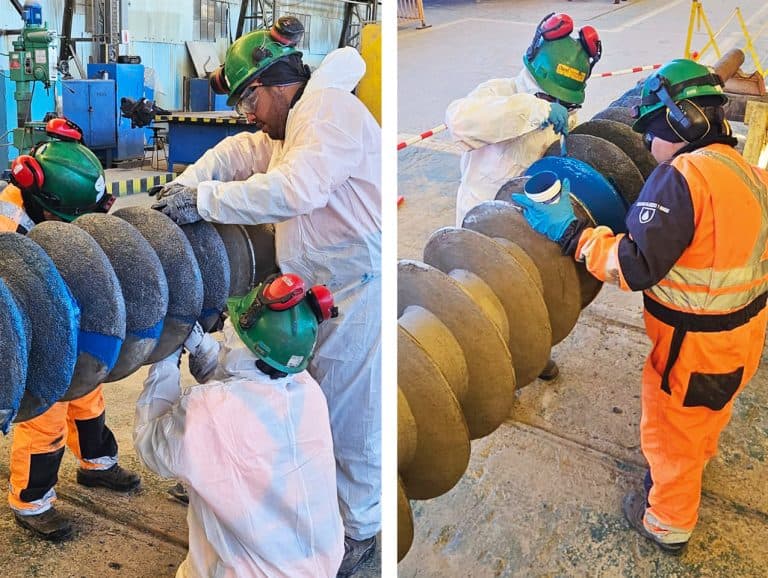 Tornillos sin fin en Refinería de Codelco Chuquicamata revestidos con CeramAlloy CBX